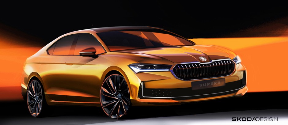 Nowa Skoda Superb na szkicach