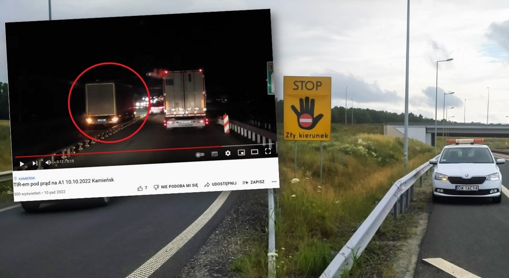 Kierowca ciężarówki jechał pod prąd na A1 przez ponad 20 km