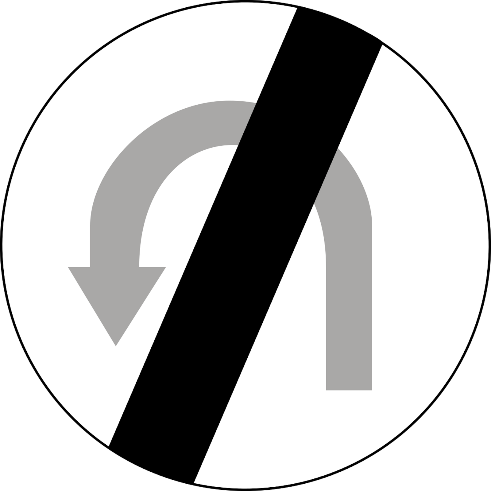 Koniec zakazu zawracania (znak B-24)