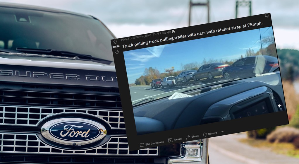 Holował załadowaną lawetę