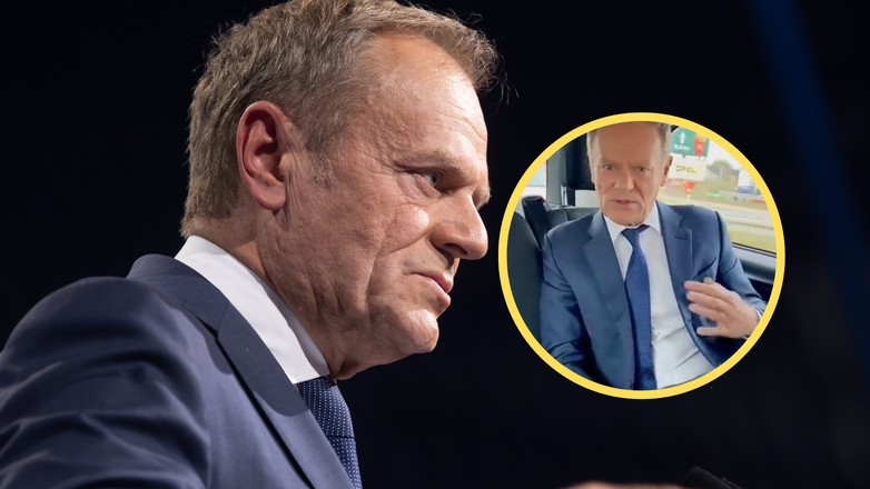 Donald Tusk bez pasów bezpieczeństwa (fot. screen: twitter.com/@donaldtusk)