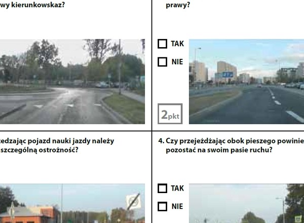 Test próbny na prawo jazdy - zestaw 3