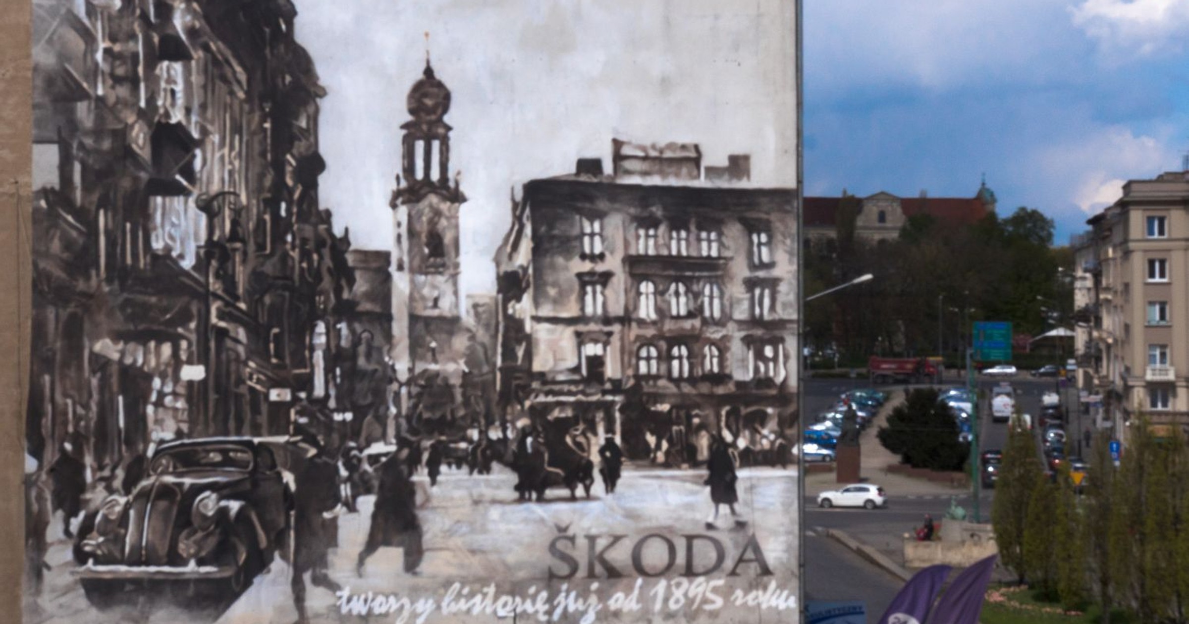 Mural Skody w Poznaniu