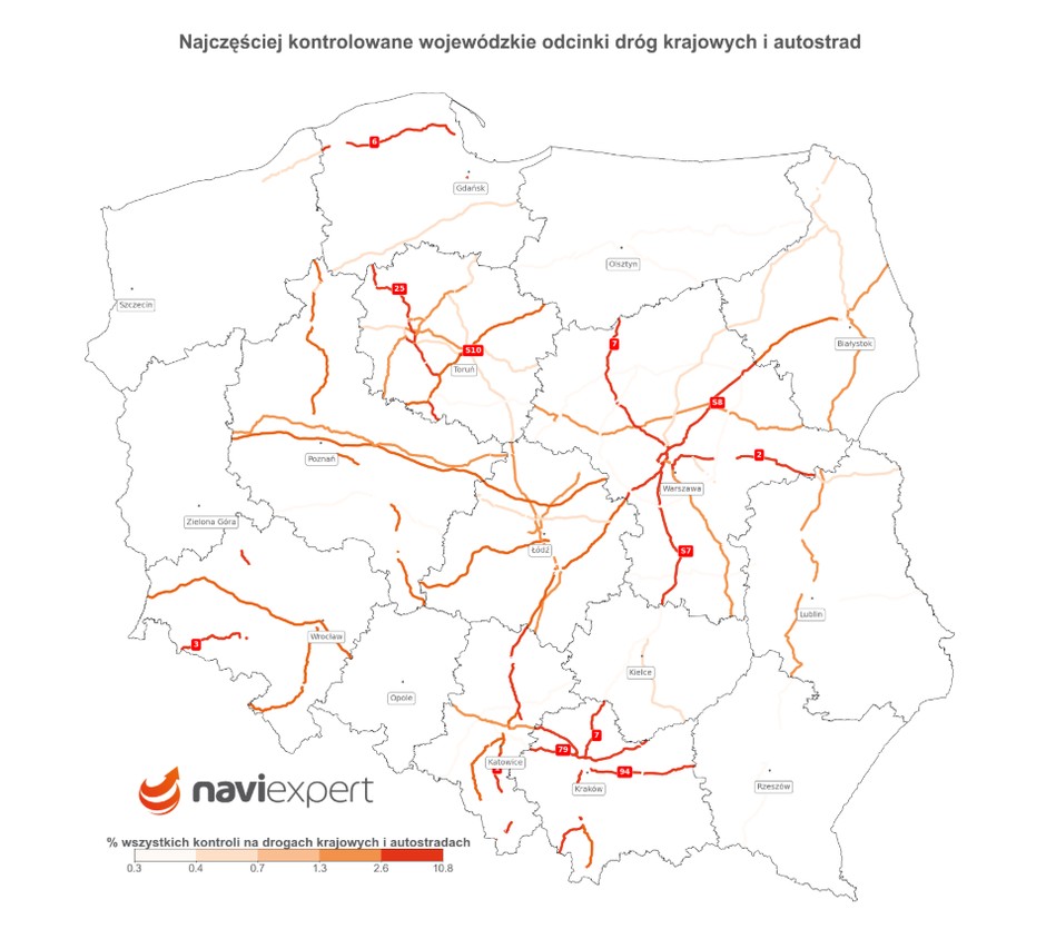 Najczęściej kontrolowane drogi w Polsce