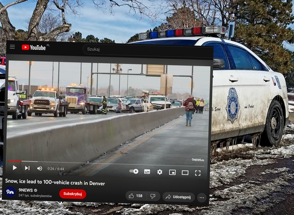 Pierwsze opady śniegu zaskoczyły kierowców w USA. Ponad 100 rozbitych samochodów [WIDEO]