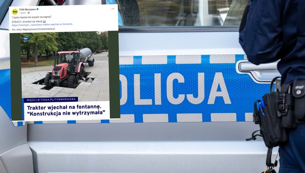 Kuriozalny wypadek w parku w Warszawie. Wielka dziura pochłonęła traktor