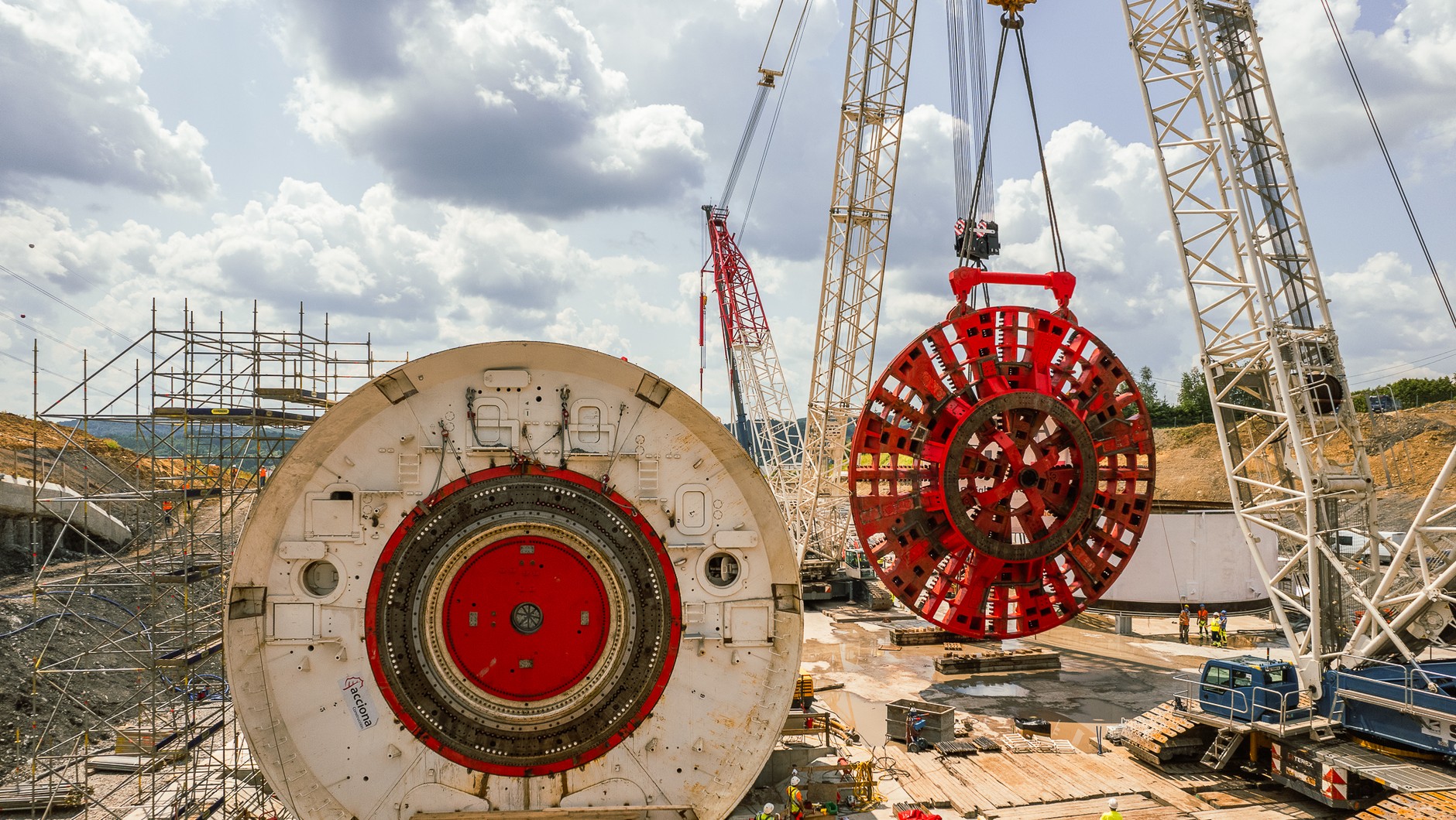 Maszyna TBM na placu budowy S19 Rzeszów Południe - Babica