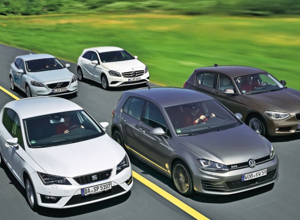 BMW serii 1 kontra Mercedes klasy A, Leon, Golf i V40: porównanie trzech szybkich kompaktowych turbodiesli