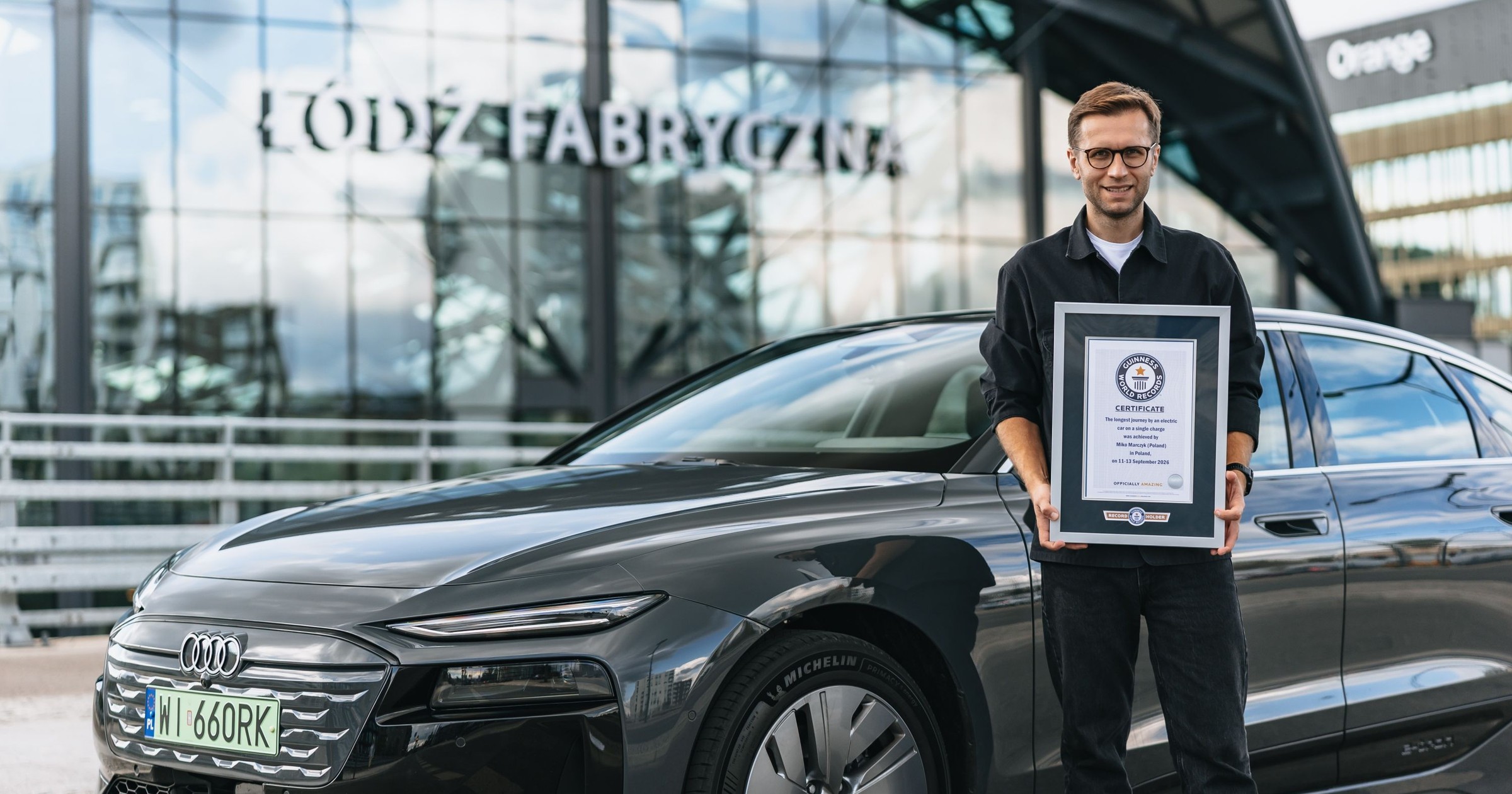 Miko Marczyk pobił Rekord Guinnessa w Audi A6 Sportback e-tron
