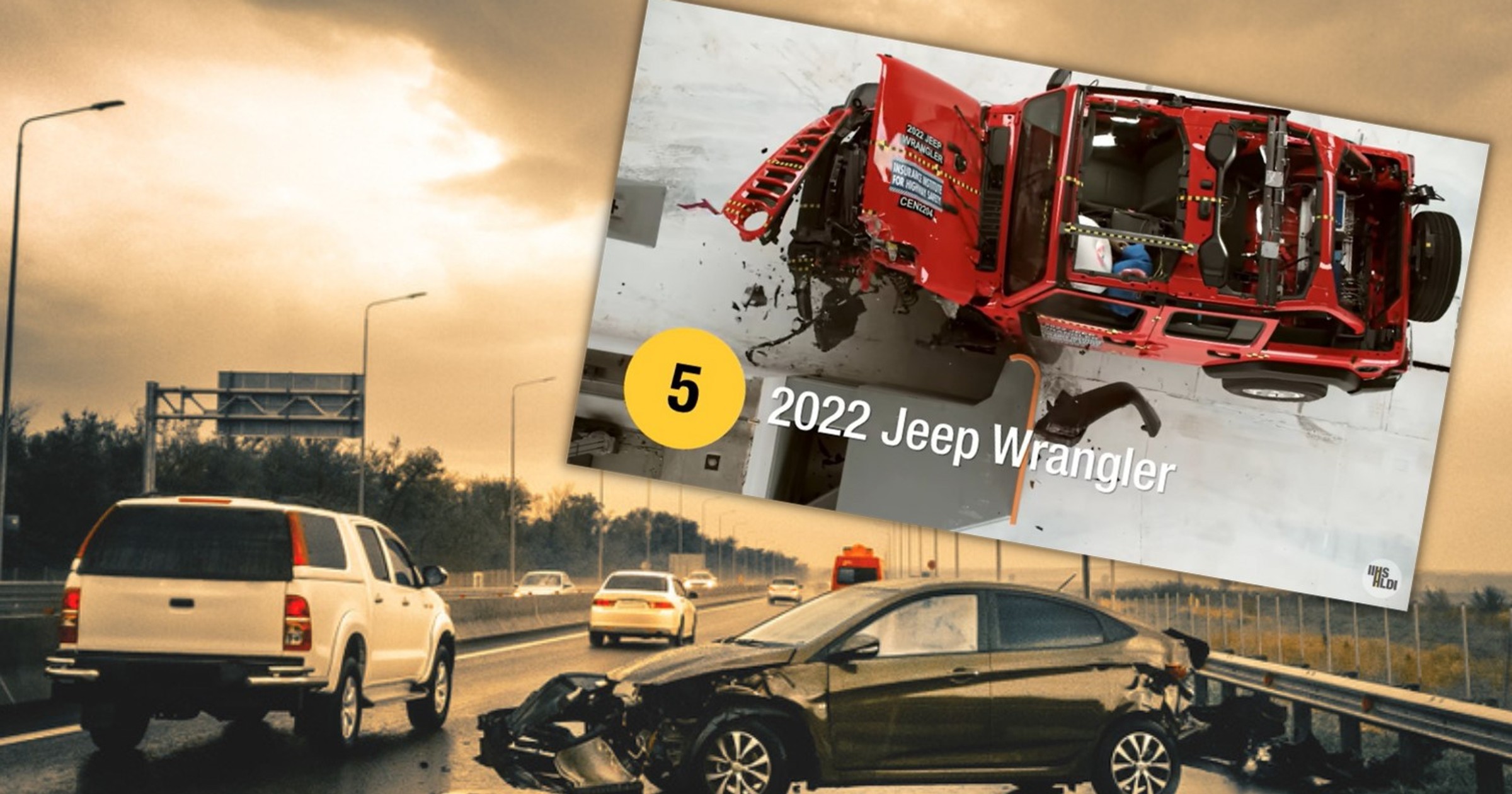 Najbardziej popularne nagrania testów zderzeniowych w 2022 r. (Fot. screen/YouTube/@iihs-hldi)
