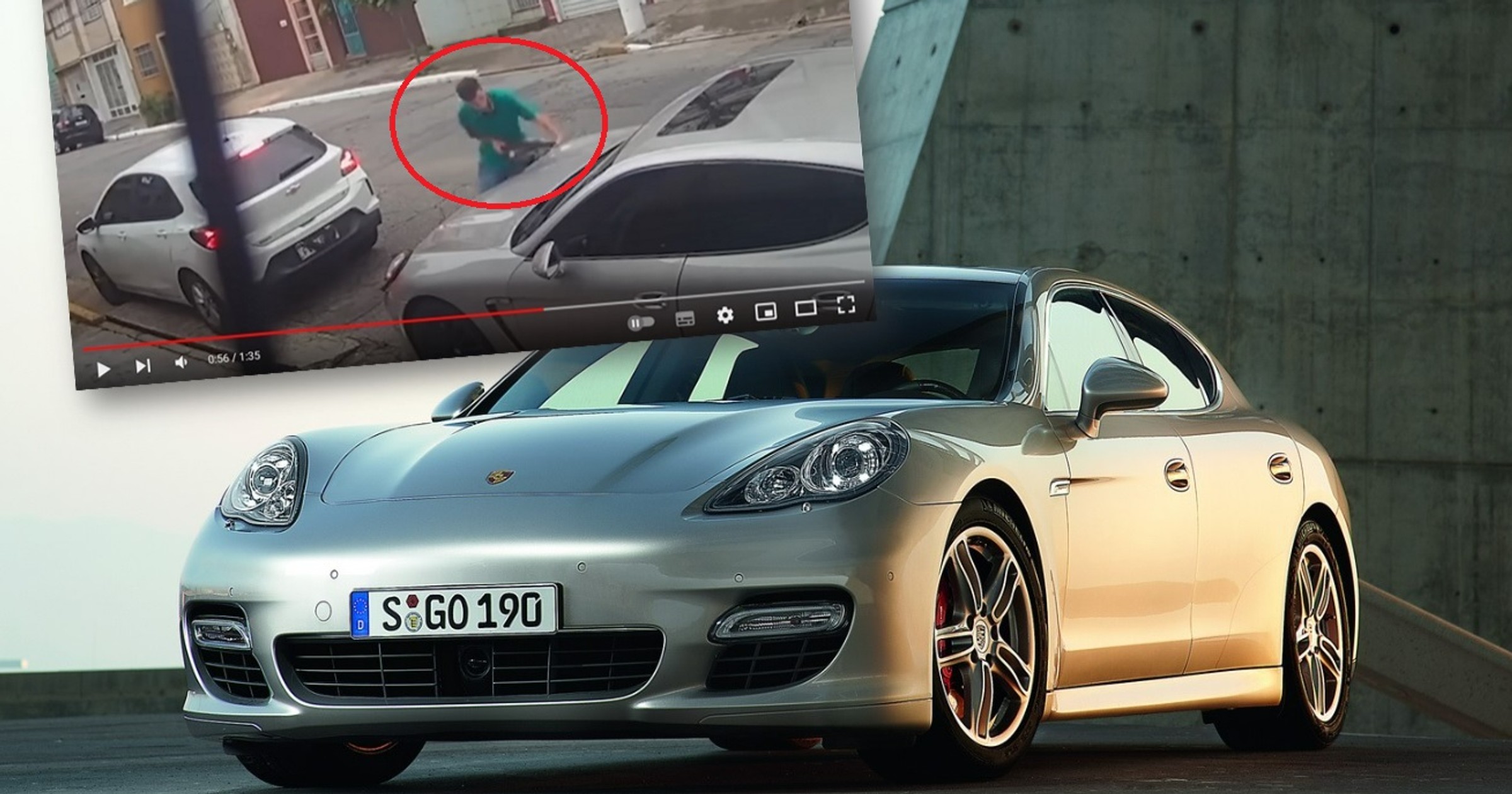 Błyskawiczna kradzież reflektorów z Porsche Panamery