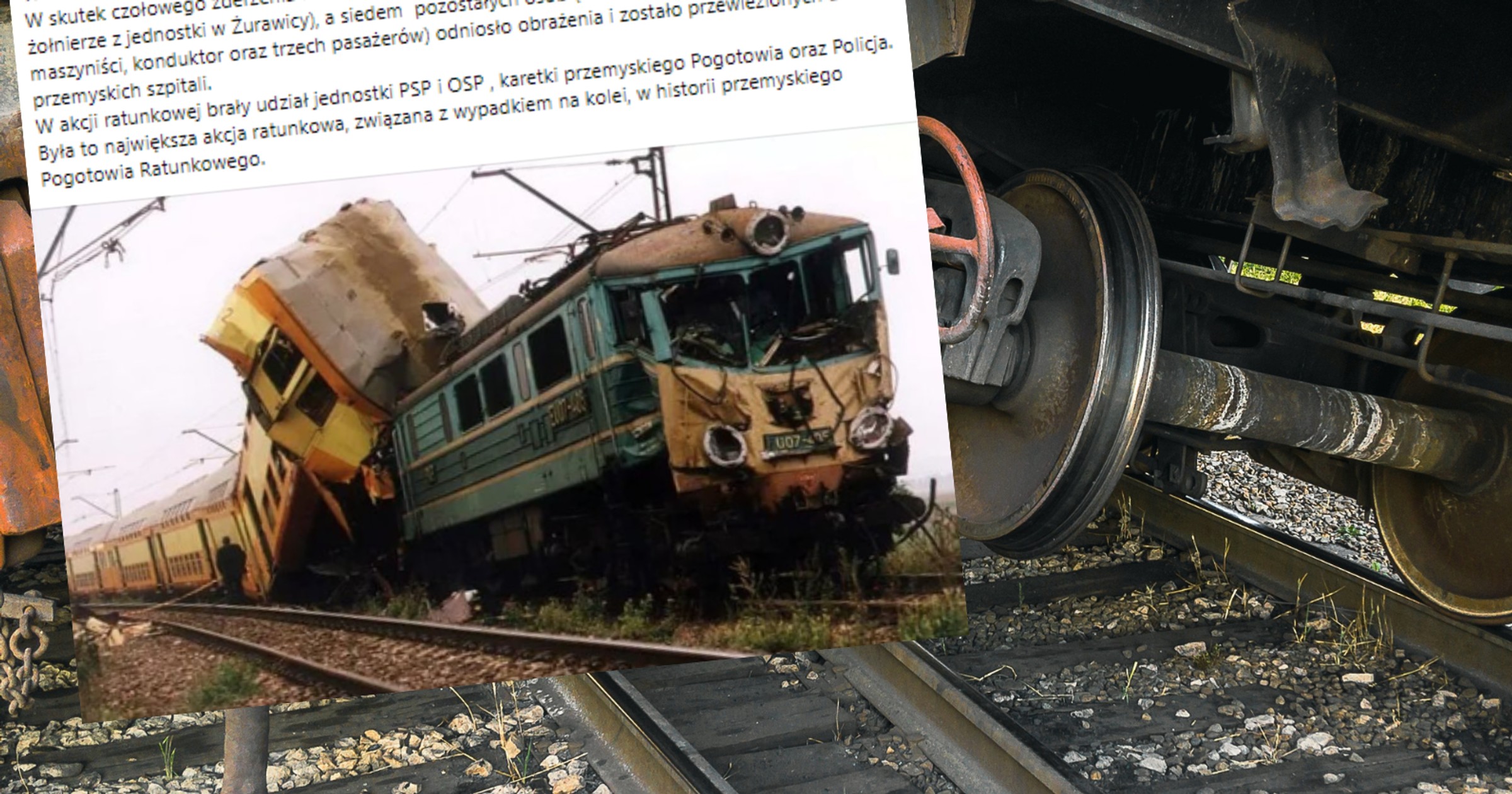 W 2000 r. w Żurawicy doszło do katastrofy kolejowej (facebook.com/PogotowieRatunkowewPrzemyslu)