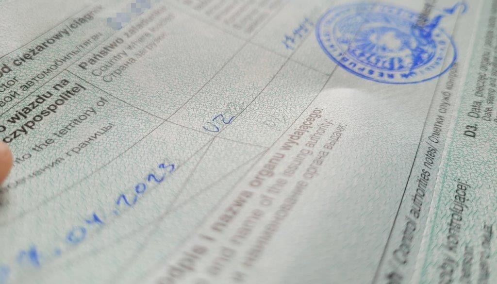 Sfałszowane jednorazowe zezwolenie na transport