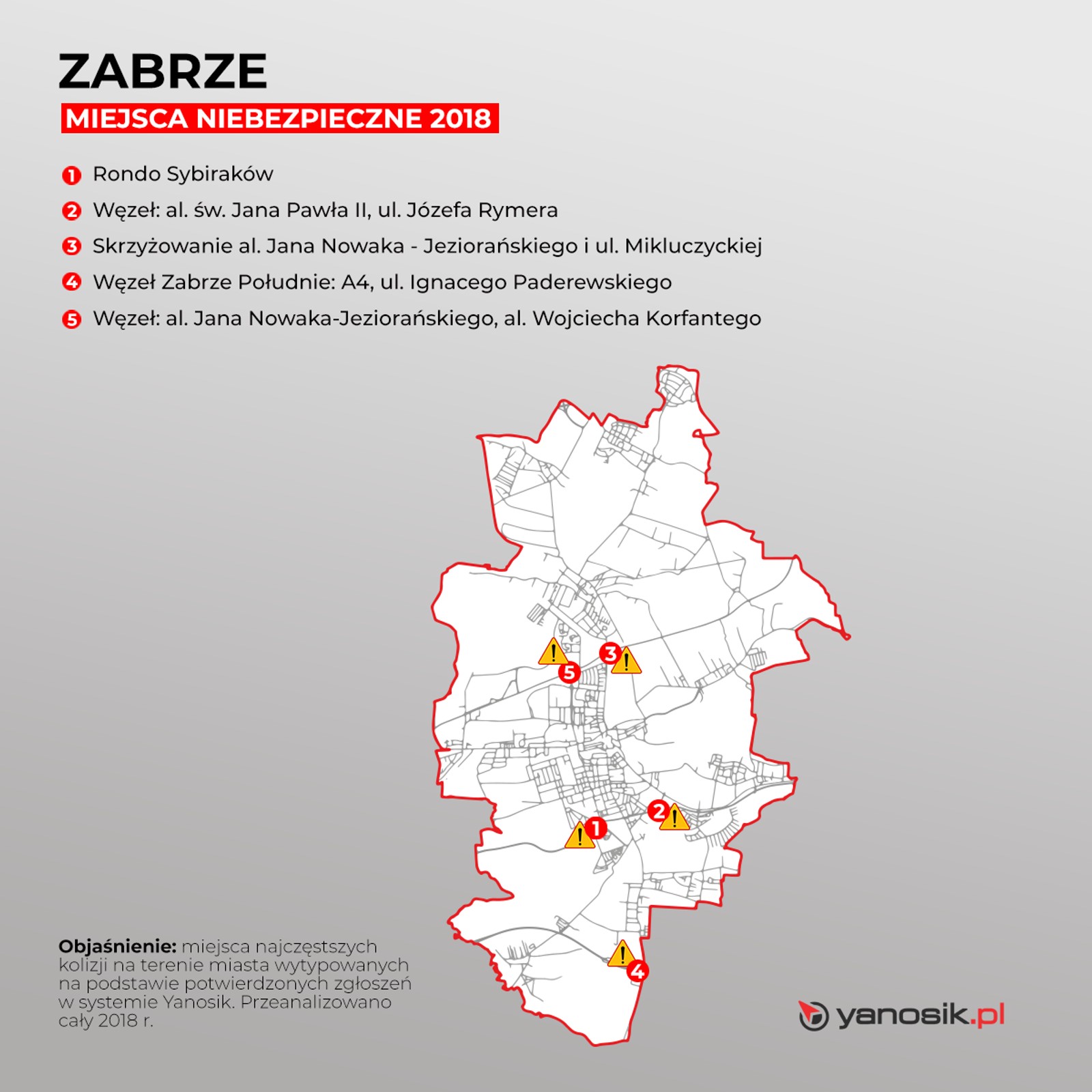 Najbardziej niebezpieczne miejsca w Zabrzu