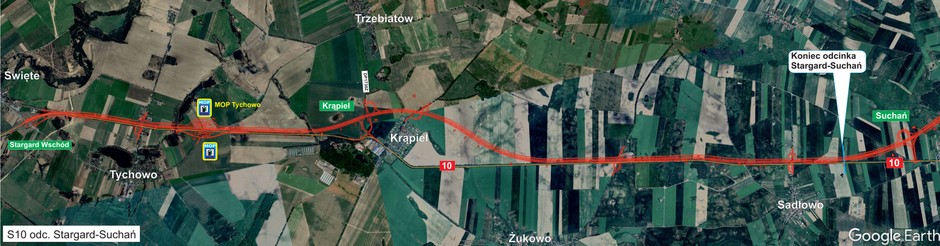 Plan orientacyjny odcinka Stargard-Suchań