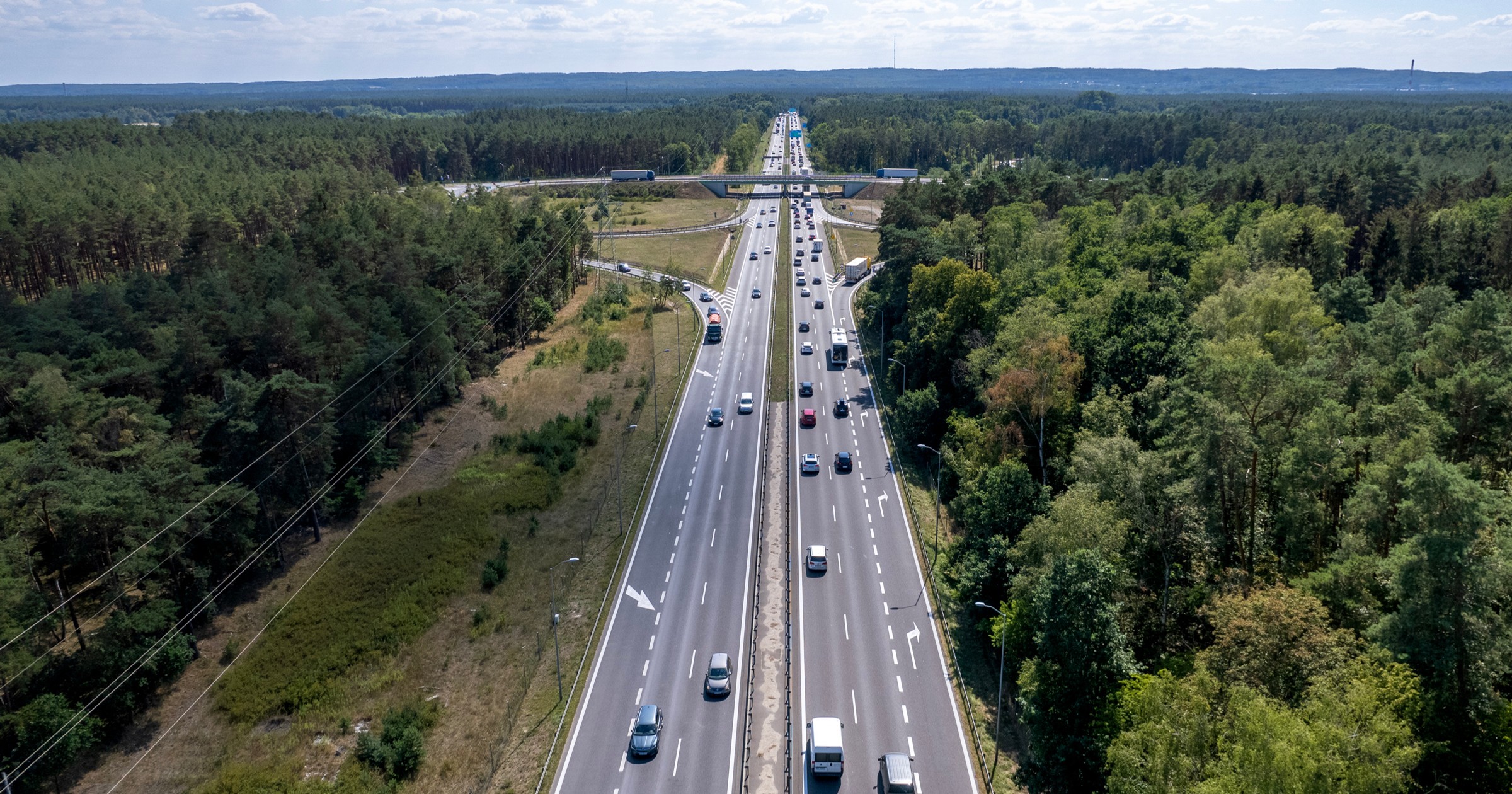 Ruch wakacyjny na S3/S6 w rejonie węzła Szczecin Dąbie