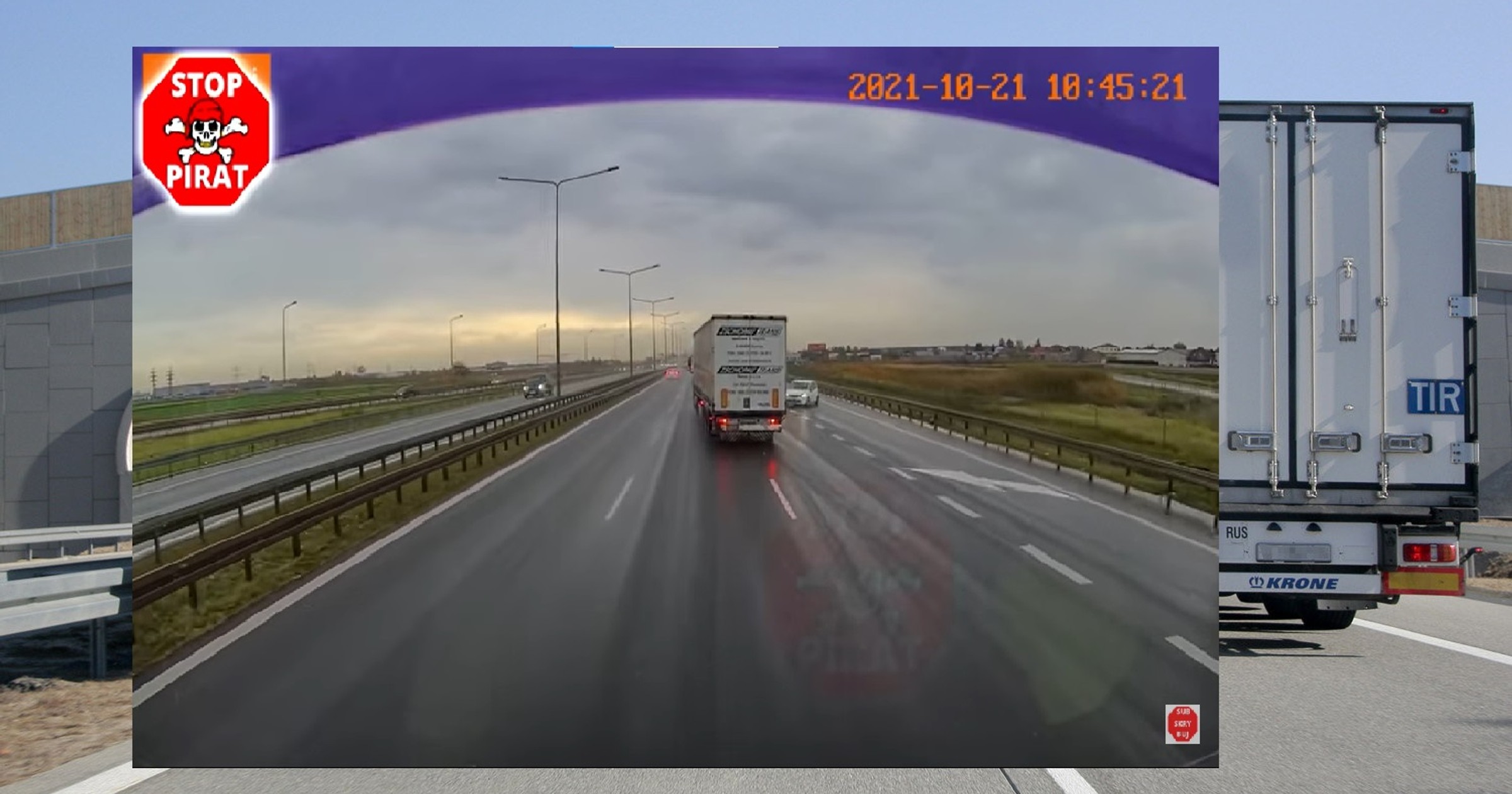 Tir najeżdża na innego tira