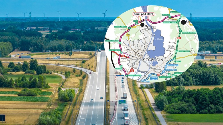 Mapa Zachodniej Obwodnicy Szczecina