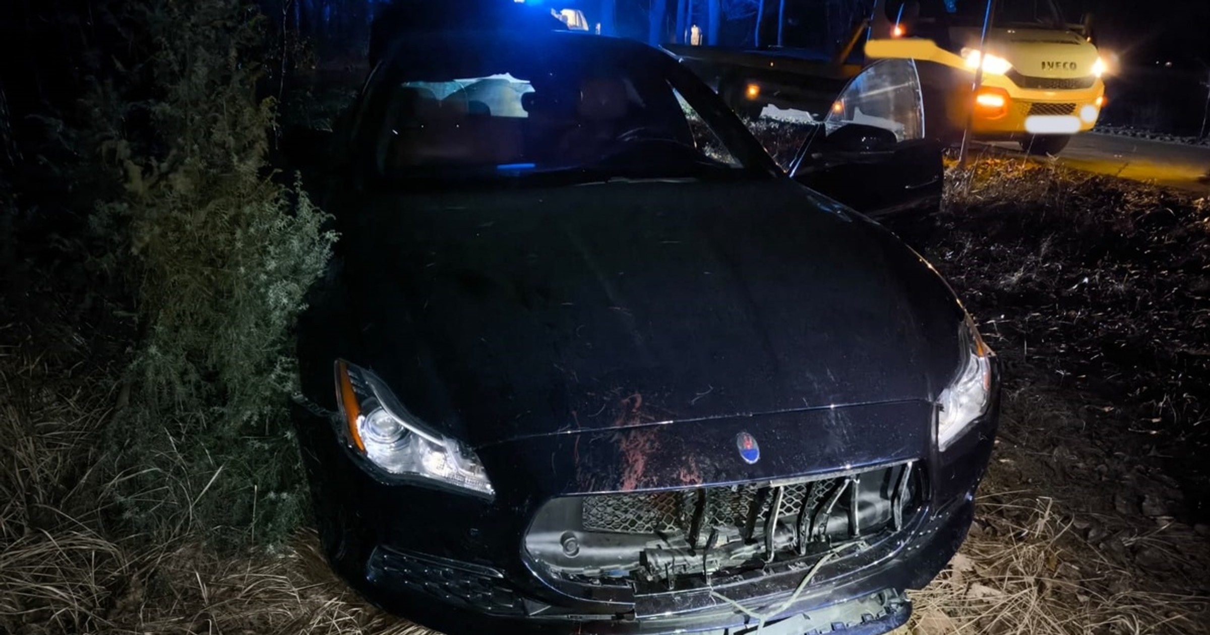 Kierująca maserati zderzyła się z dzikiem