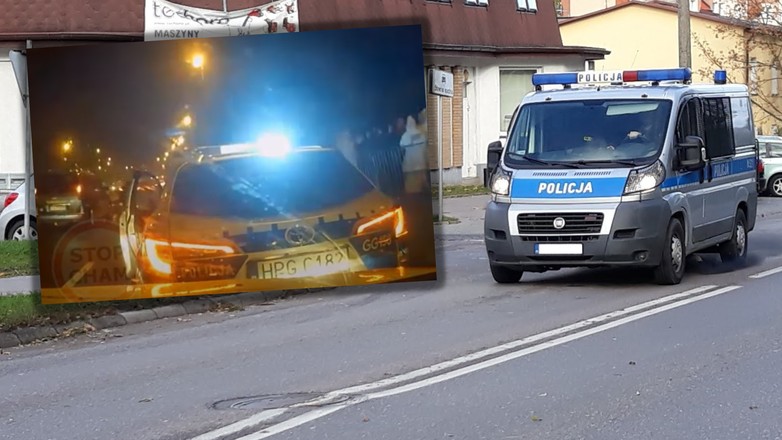 Policjant spowodował radiowozem kolizję. Dostał upomnienie (Screen: YouTube/Stop Cham)