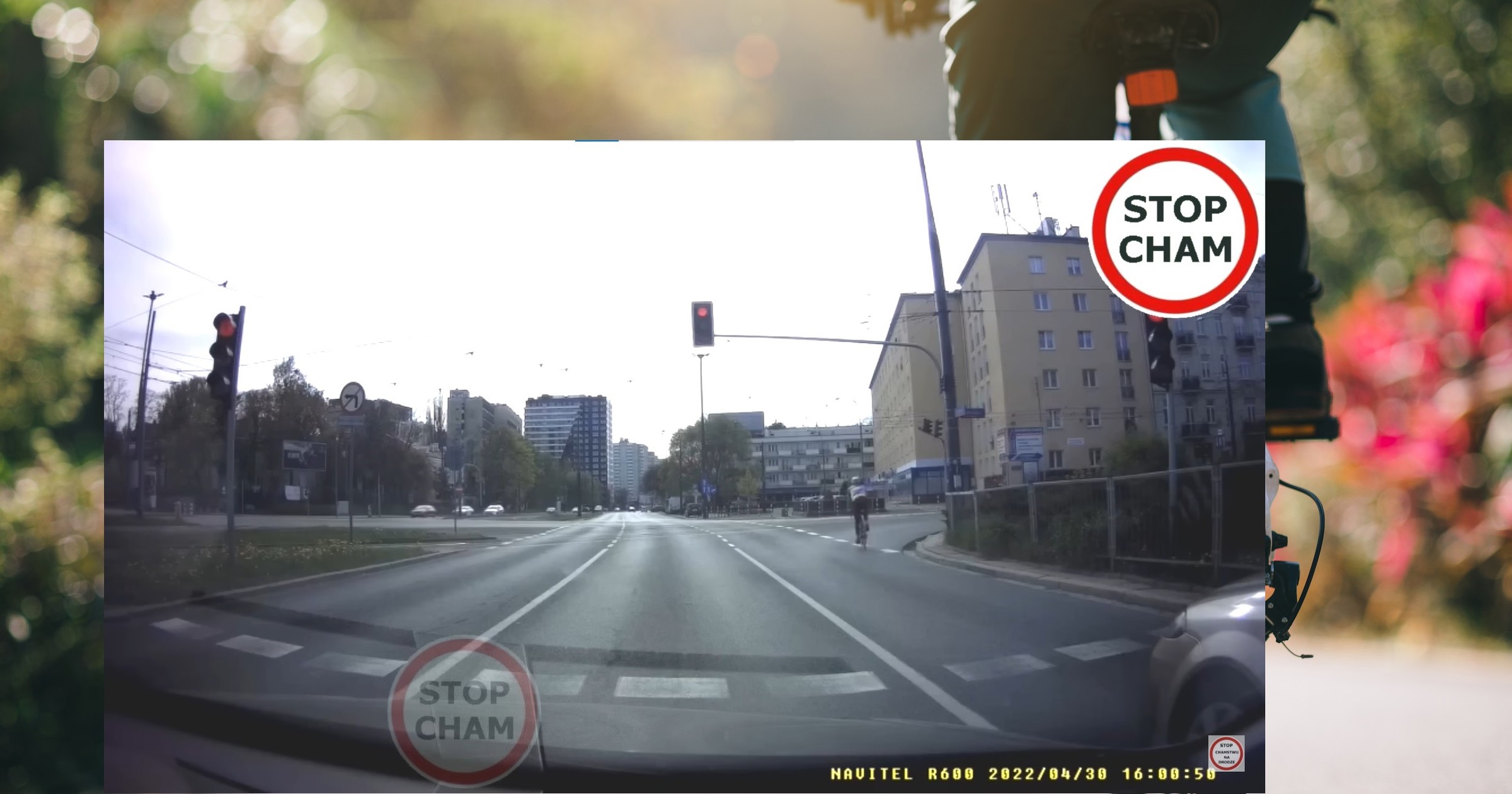 Rowerzysta przejeżdżał na czerwonym przez 7 km