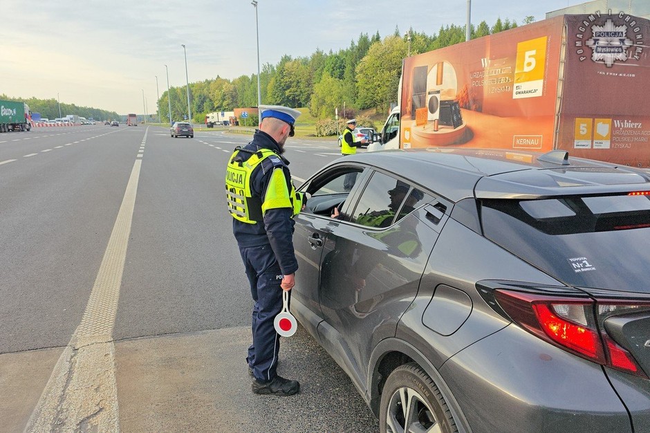 Kontrola trzeźwości na autostradzie A4