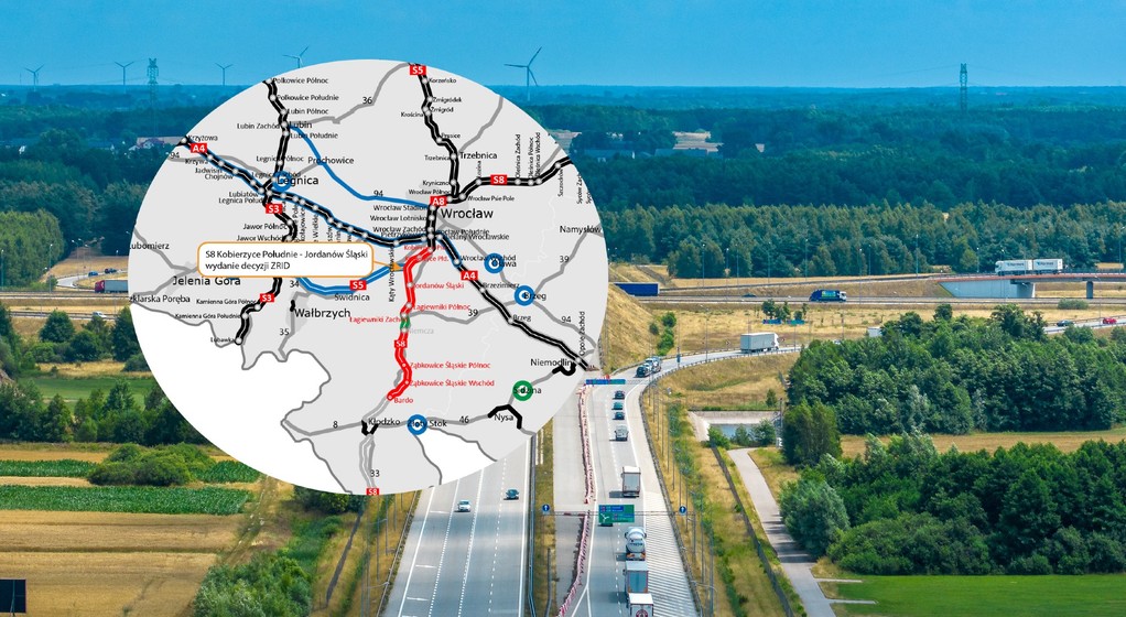 Droga ekspresowa S8 pomiędzy węzłami Kobierzyce Południe i Jordanów Śląski