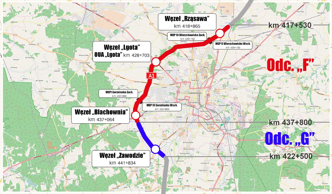 Autostrada A1 Tuszyn-Pyrzowice, odcinek F