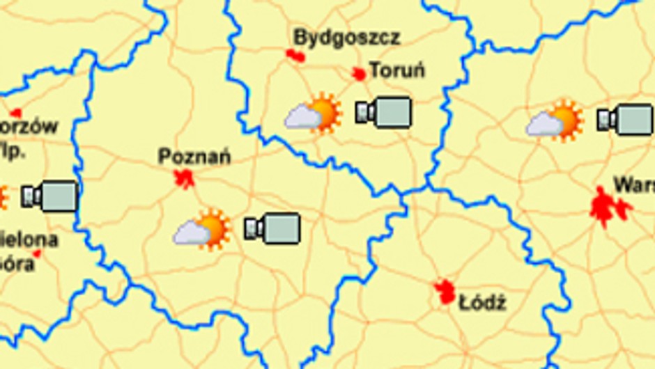 Mapa kamer monitorujących