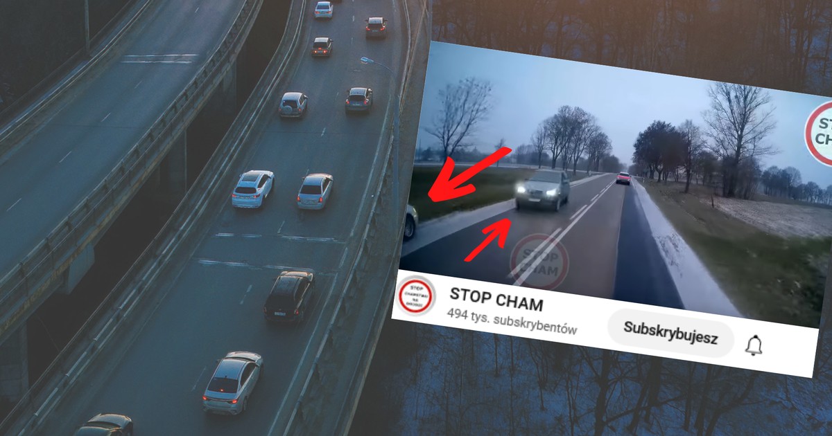 Omal nie doszło do wypadku (fot. screen z YouTube/STOP CHAM)