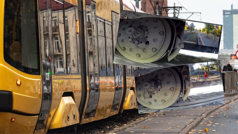 Opadające liście stanowią zagrożenie na torach (screenshot/Facebook/@uwaga.tramwaj)
