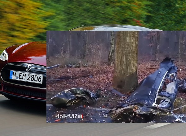 Wypadek Tesli w Niemczech. Uderzyła w drzewo, potem wybuchła