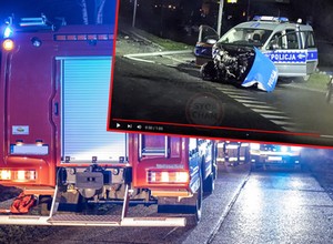 Rozpędzony Seat staranował radiowóz i inne auto. Pięć osób trafiło do szpitala