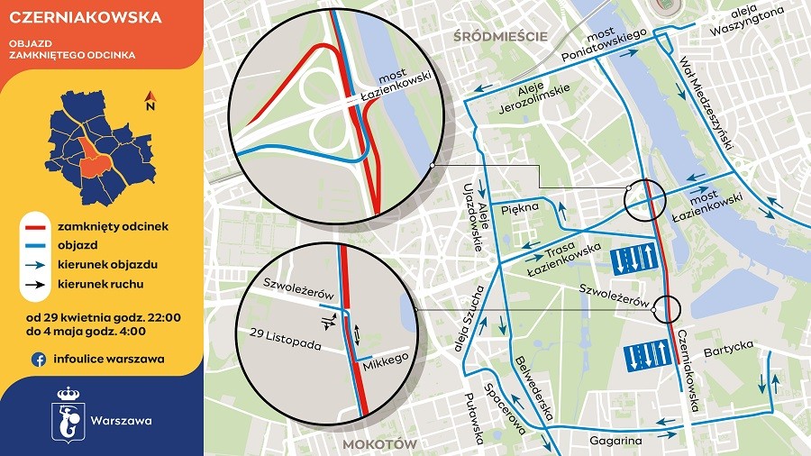 Wymiana nawierzchni na ulicy Czerniakowskiej