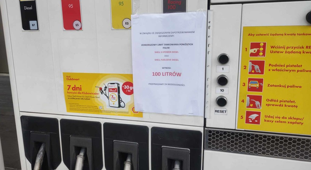 Limit tankowania oleju napędowego na stacji Shell