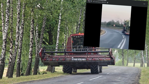 Seatem ciągnął... przyczepę z kombajnem. Na publicznej drodze!