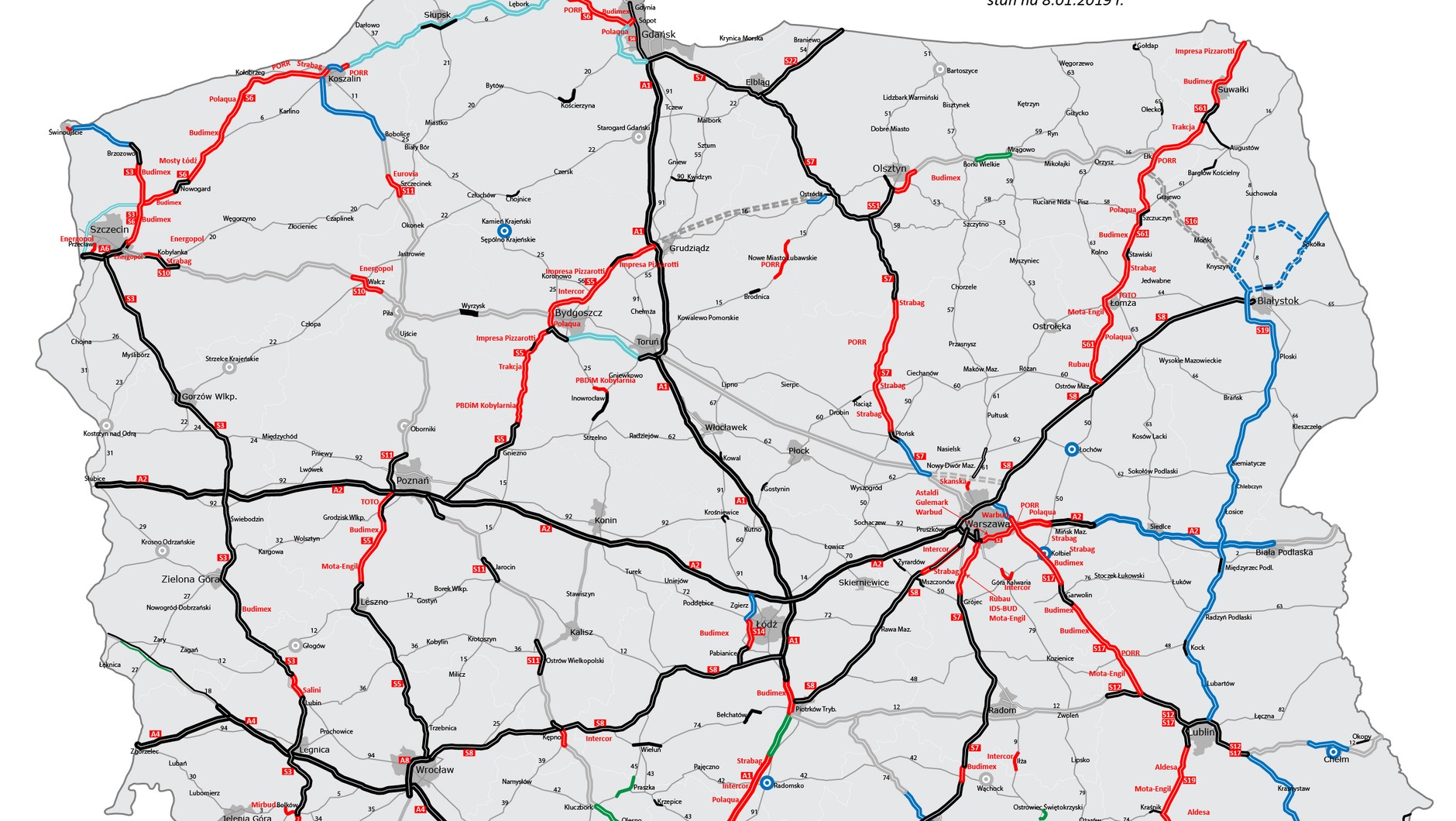 Mapa budowy dróg 2019