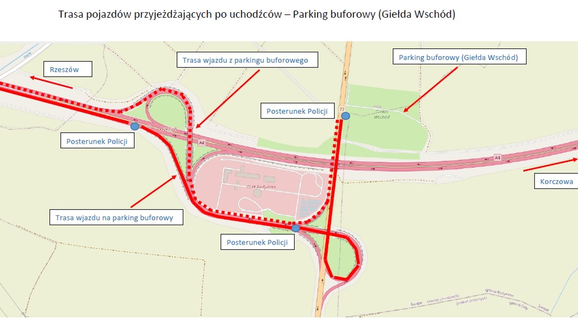 Parking buforowy na A4 przy granicy z Ukrainą