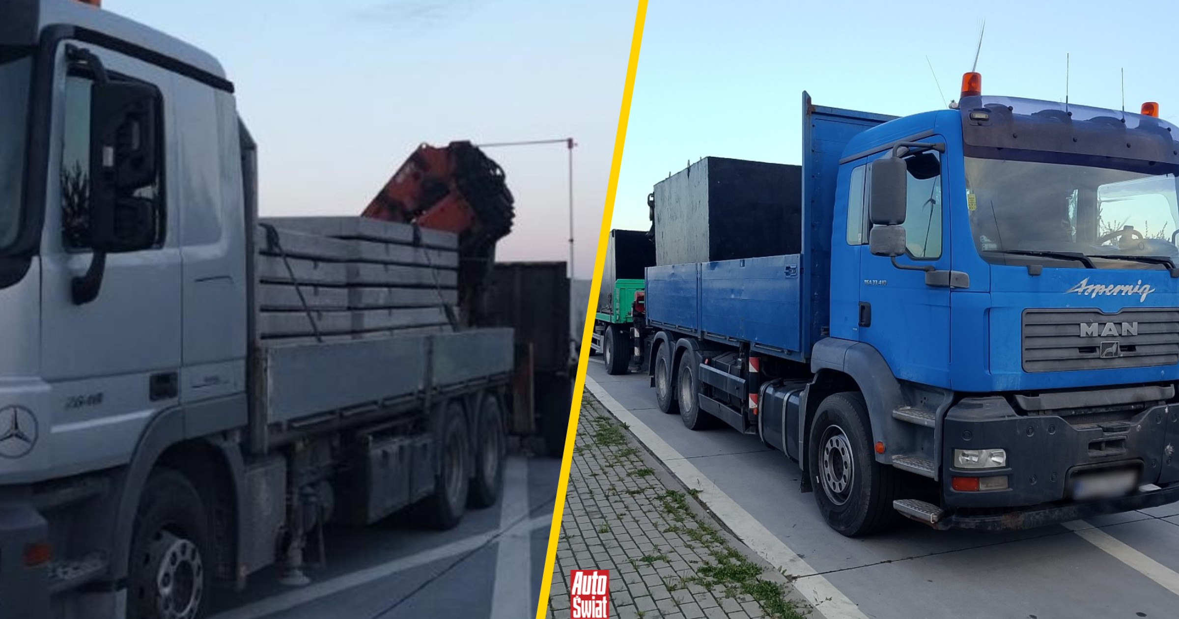 Inspektorzy ITD zatrzymali transport betonowych płyt. Już na pierwszy rzut oka wydawał się podejrzany