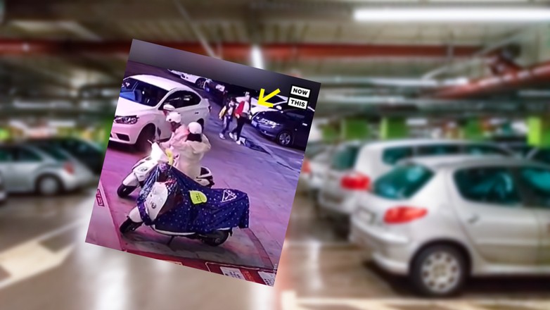 dramatyczne nagranie z parkingu