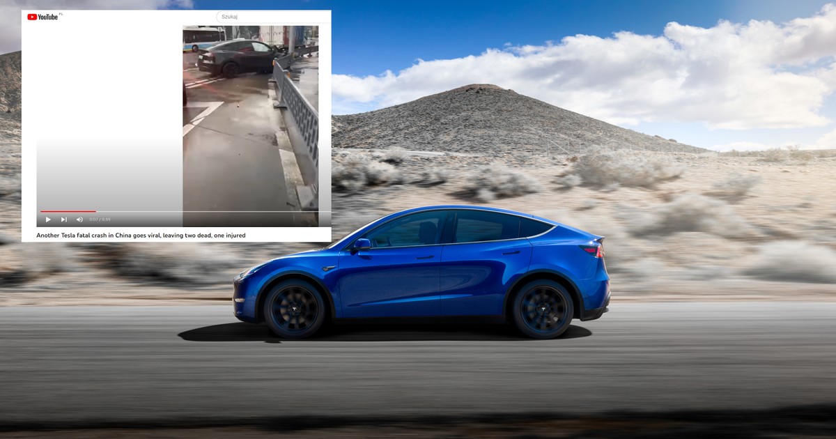 Tesla Model Y wypadek w Chinach