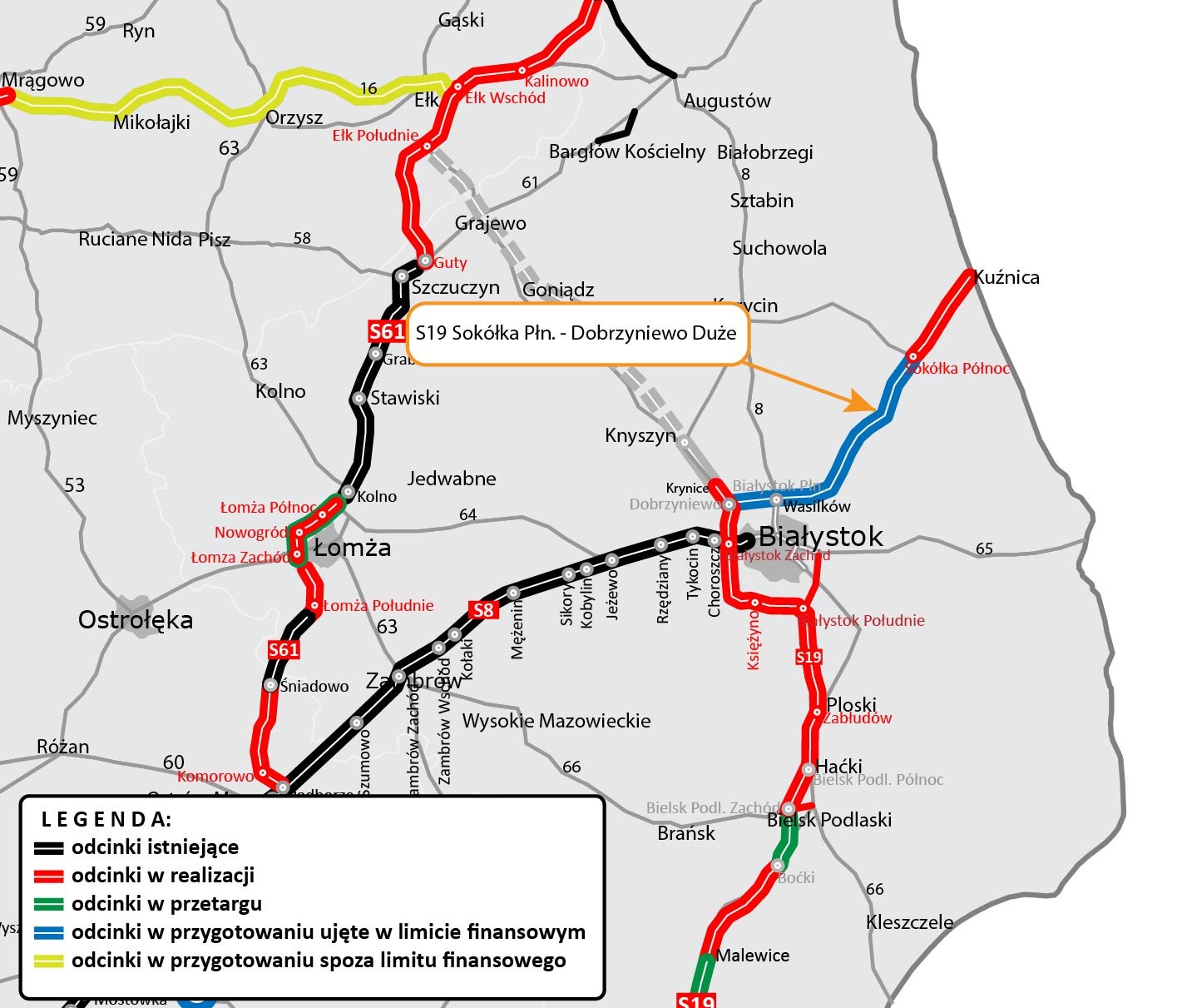 S19 Sokółka Płn - Dobrzyniewo Duże