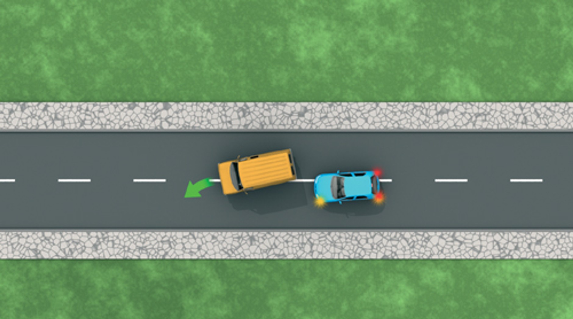 Skręcił "w ciemno"