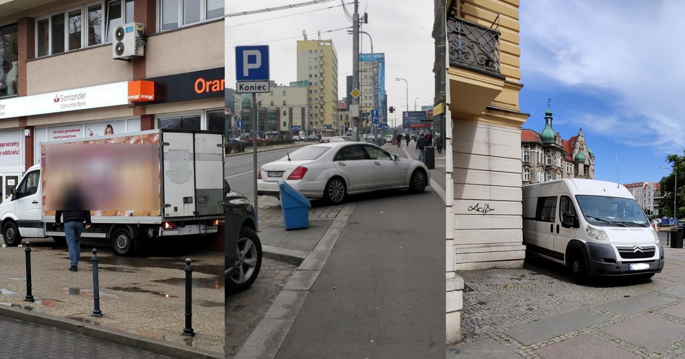 Źle zaparkowane samochody