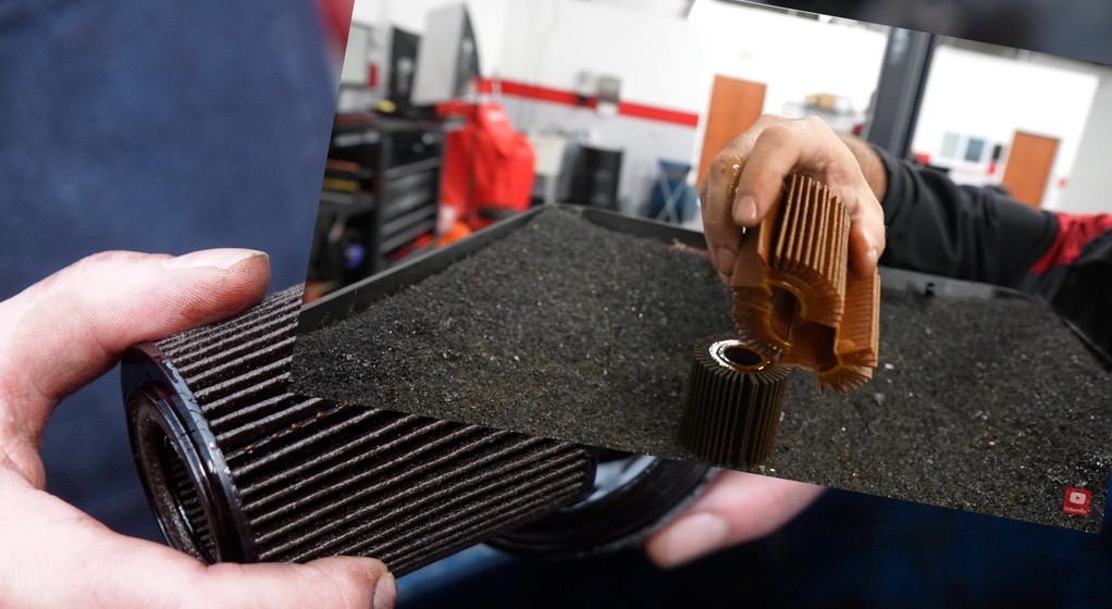 Zniszczony filtr oleju