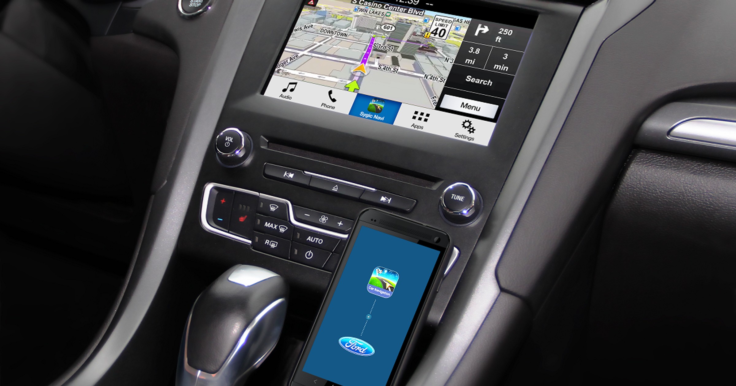 Nawigacja z telefonu z Android i Ford AppLink