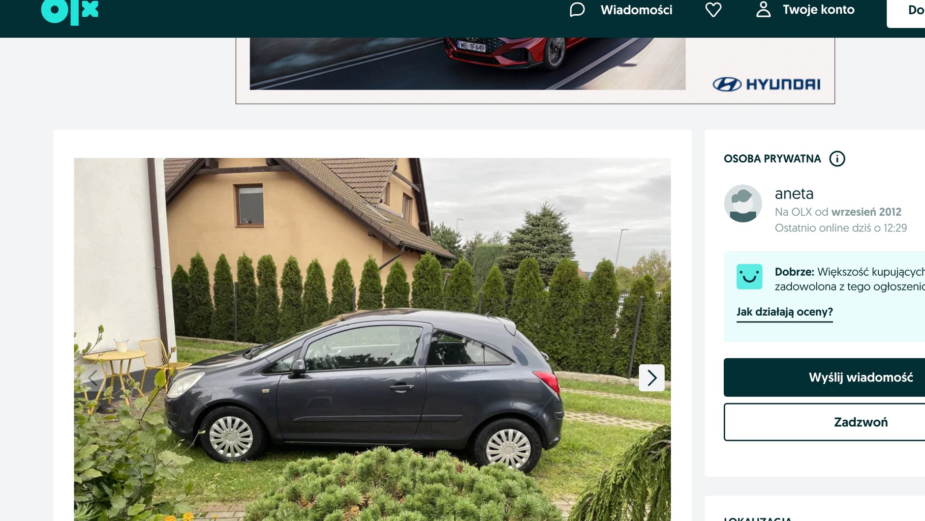 Opel Corsa z ogłoszenia