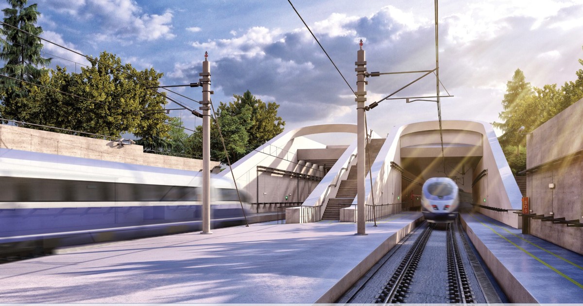 Wizualizacja tunelu. Linia kolejowa nr 85 na odcinku Warszawa – Łódź