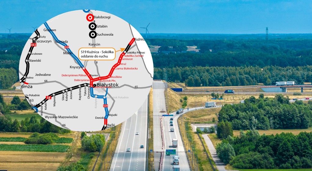 Droga S19 Kuźnica - Sokółka - mapa