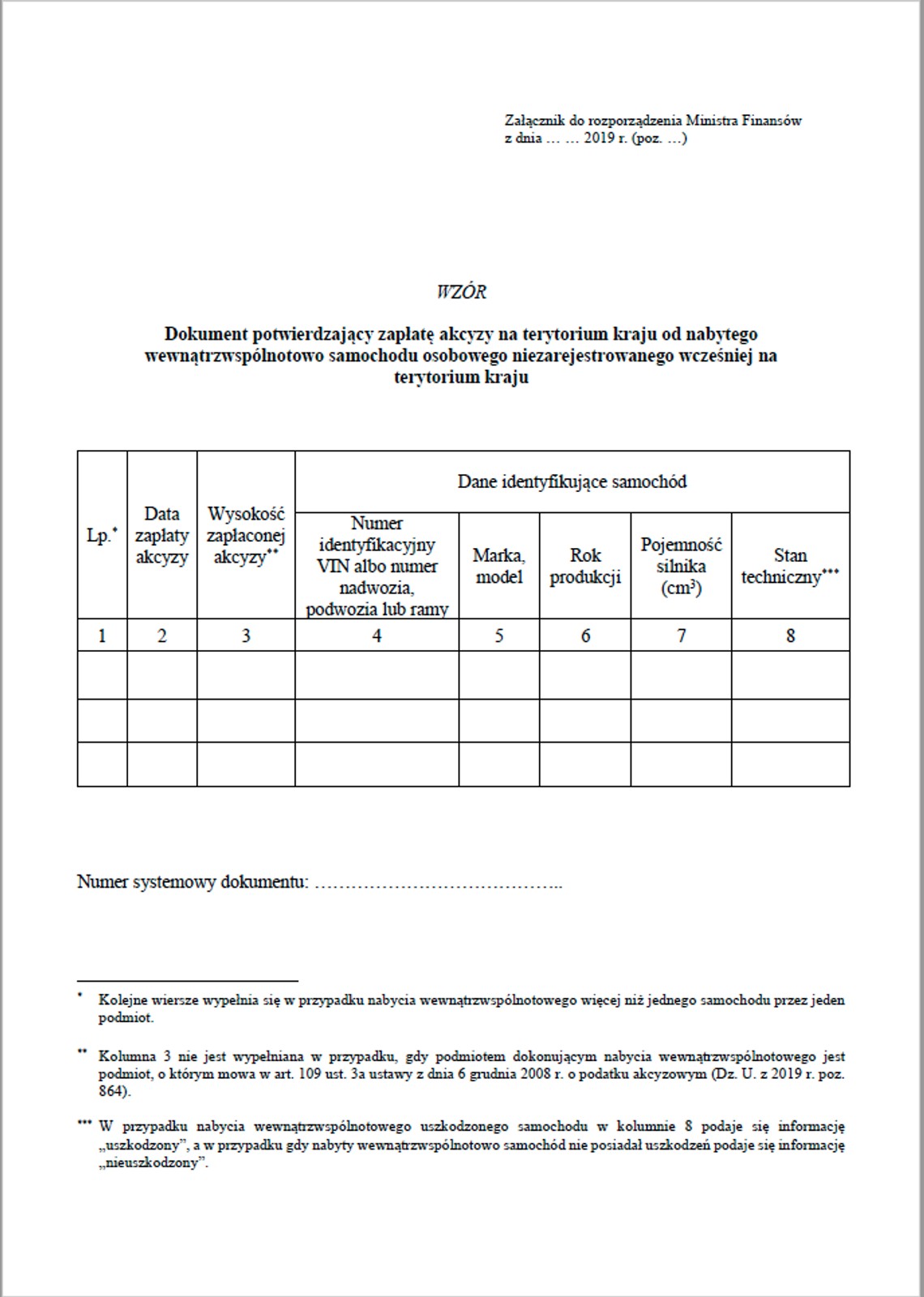 wzór deklaracji podatkowej AKC-U/S